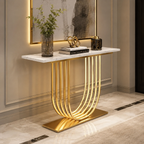 Luxury LED Console Table with Marble Top | Gold Home Decor