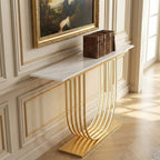 Luxury LED Console Table with Marble Top | Gold Home Decor (SS 304)