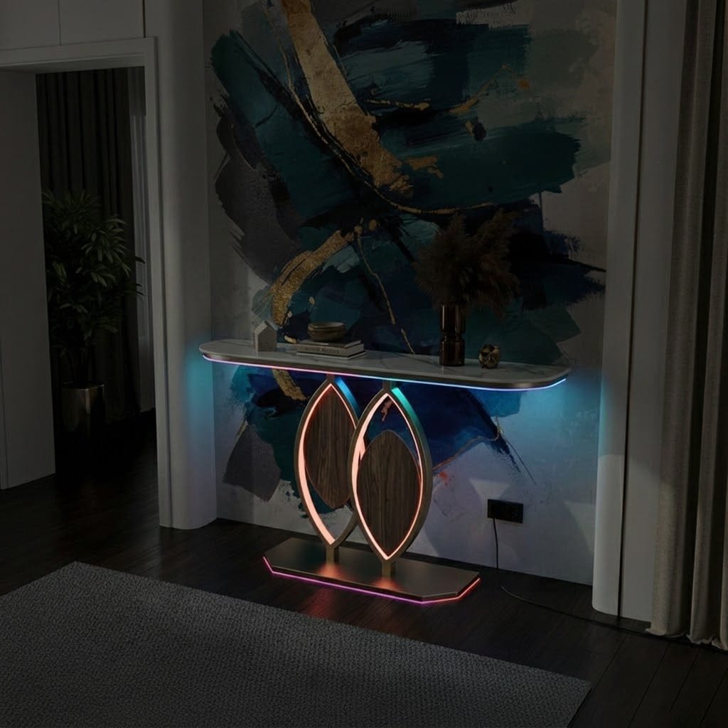 Modern LED Console Table | Premium Entryway & Hall Furniture (SS 304)