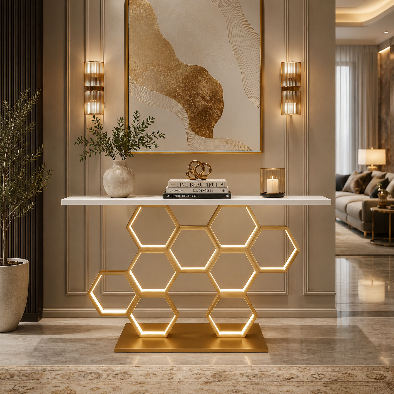 LED Console Table for Designer Modern Home Decor (SS 304)