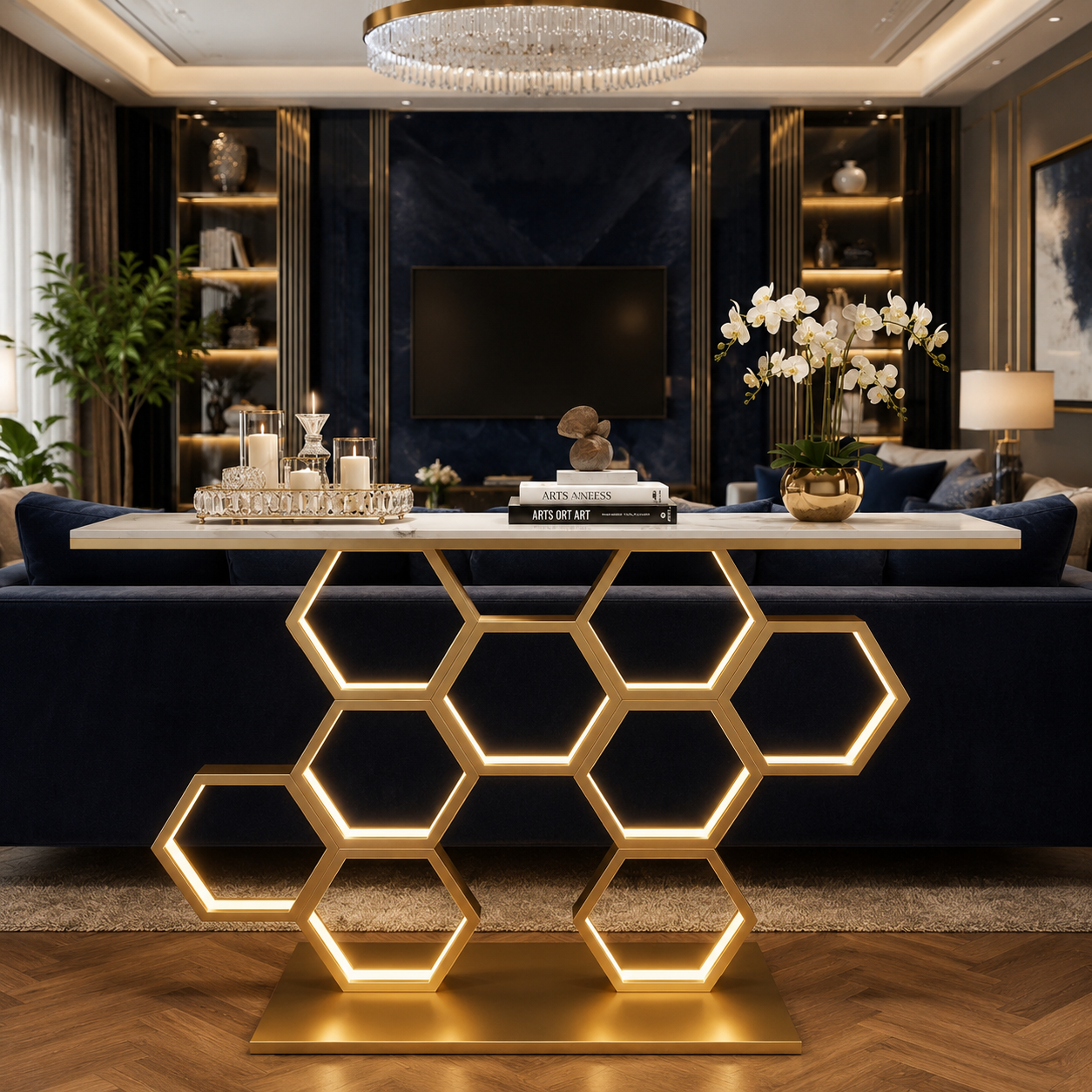 LED Console Table for Designer Modern Home Decor (SS 304)