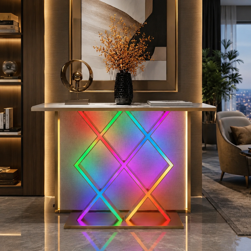 Luxury Style LED Console Table | Designer Modern Home Decor