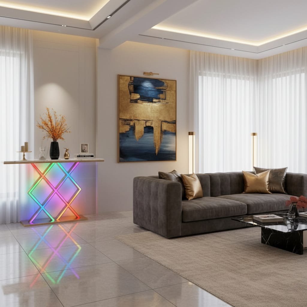 Luxury Style LED Console Table | Designer Modern Home Decor (SS 304)
