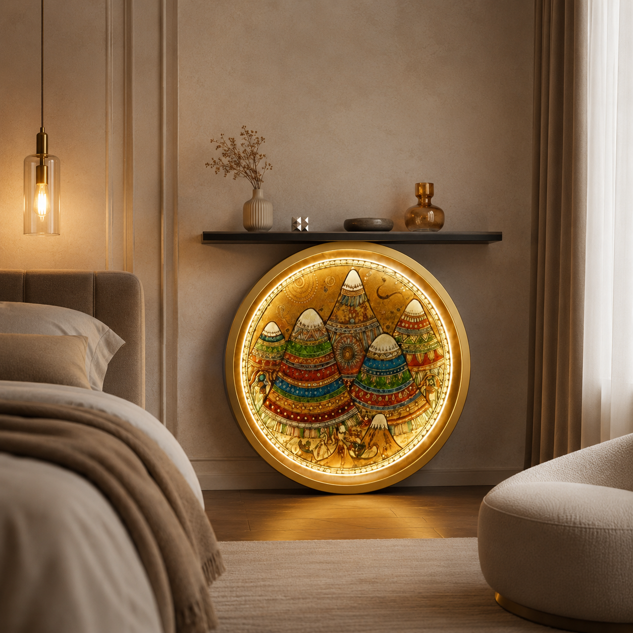 Luxury LED Console Table with Artistic Design for Modern Living Room (SS 304)