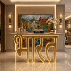 Premium LED Reception Desk with Bharat Art for Modern Spaces
