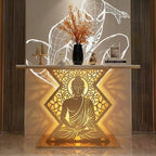 Modern Spiritual LED Buddha Console Table for Office (SS 304)