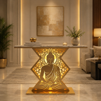 Modern Spiritual LED Buddha Console Table for Office