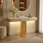 Luxury Console Table with LED & Storage Drawers