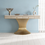 Modern Gold Pedestal Console Table