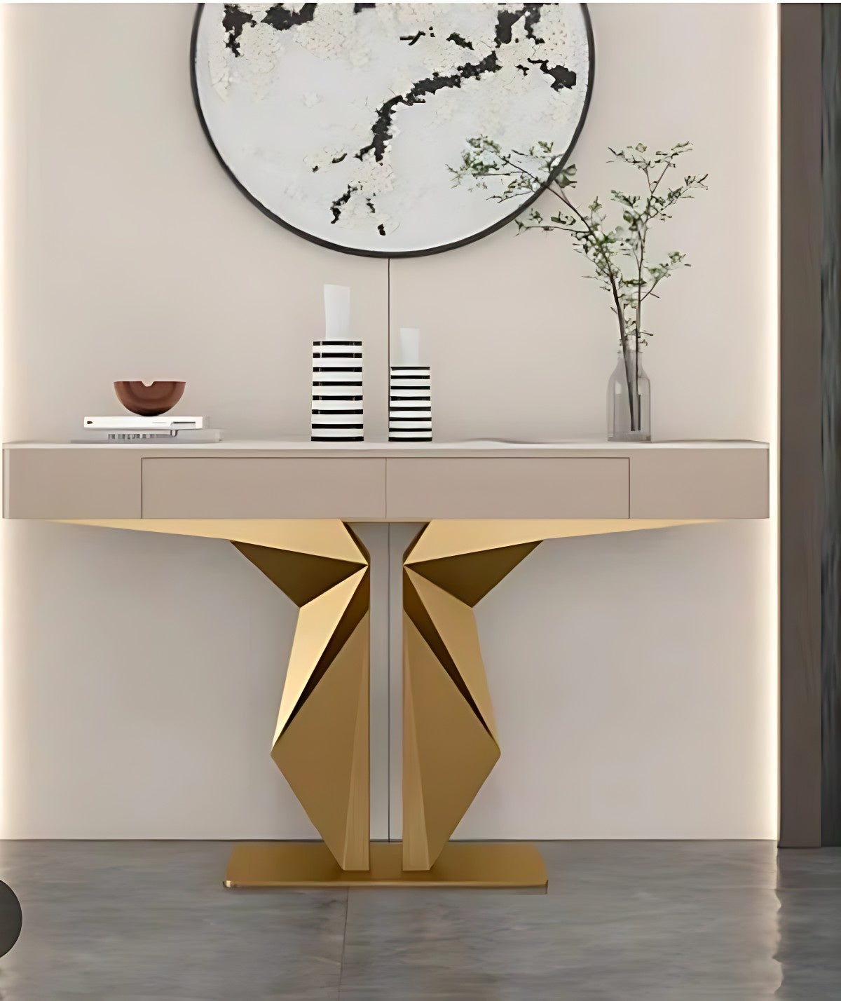 Premium Lobby LED Console Table (SS 304)