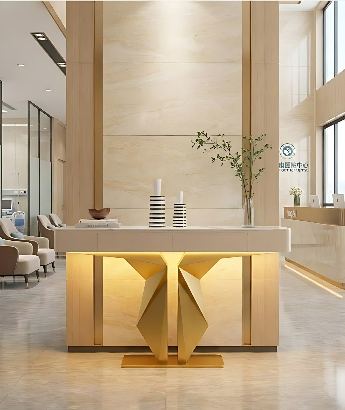 Premium Lobby LED Console Table (SS 304)