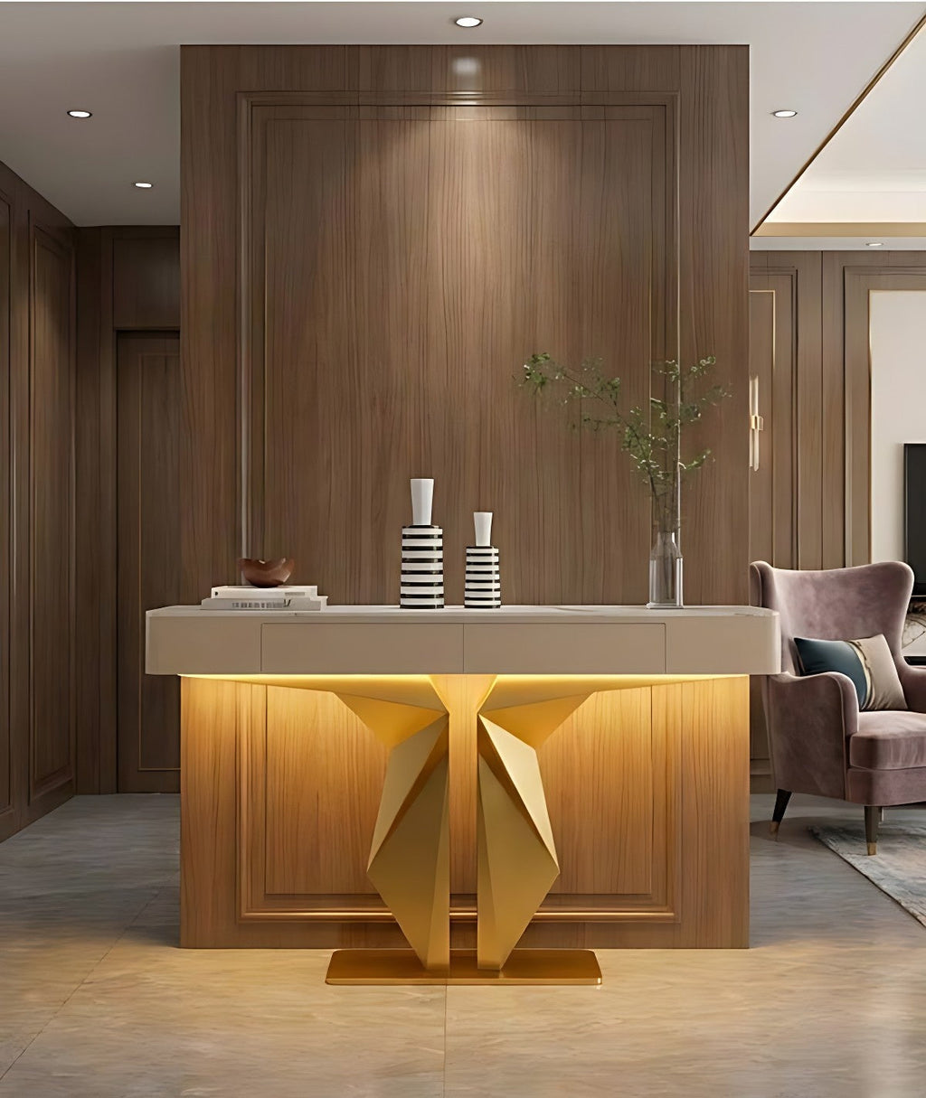 Premium Lobby LED Console Table (SS 304)