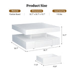 Square LED Coffee Table With Storage Drawer For Living Room