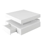 Square LED Coffee Table With Storage Drawer For Living Room