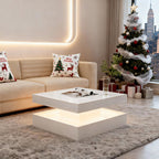 Minimalist White LED Coffee Table With Floating Design & Ambient Lights