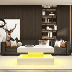 Minimalist White LED Coffee Table With Floating Design & Ambient Lights
