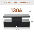 High Gloss Black LED Coffee Table With Modern Storage Base Design