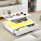 Modern LED Coffee Table With Hidden Storage.