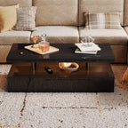 Modern Black LED Coffee Table With Ambient Lighting & Drawer Storage