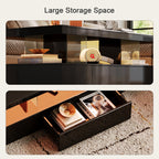 Modern Black LED Coffee Table With Ambient Lighting & Drawer Storage