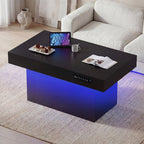 Modern Smart Lift Top Coffee Table With LED Lighting Base