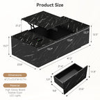 Modern Storage Black LED Coffee Table With Lift Top Work Surface