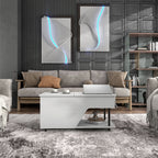 Modern Storage LED Coffee Table With Adjustable Lift Top