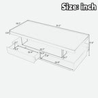 Modern Storage Black LED Coffee Table With Drawer & Open Shelf