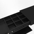 Modern Low Profile Black LED Coffee Table With Display Shelf