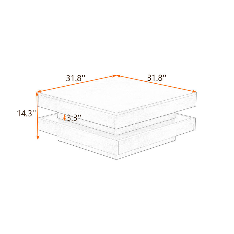 Square LED Coffee Table With Modern Minimalist Design