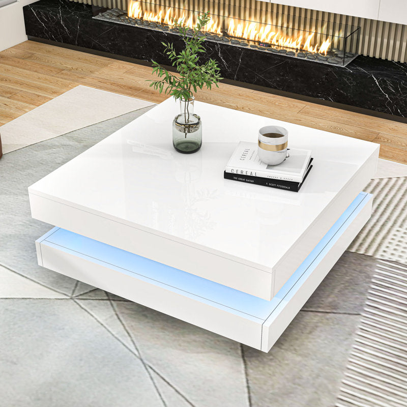 Square LED Coffee Table With Modern Minimalist Design