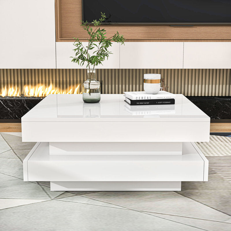 Square LED Coffee Table With Modern Minimalist Design