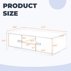 Modern Living Room Black LED Coffee Table With Cabinet Storage