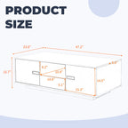 Modern Living Room White LED Coffee Table With Cabinet Storage