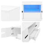 Modern Living Room White LED Coffee Table With Cabinet Storage