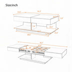 Minimalist White LED Coffee Table With Rectangular Design & Shelf