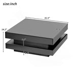 Square Black LED Coffee Table With Elegant Minimalist Style