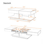 Contemporary Black LED Coffee Table With Display Shelf & Modern Style