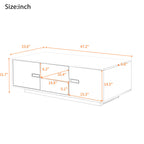 Contemporary LED Coffee Table With Storage Cabinets