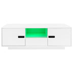 Contemporary LED Coffee Table With Storage Cabinets