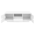 Contemporary LED Coffee Table With Storage Cabinets