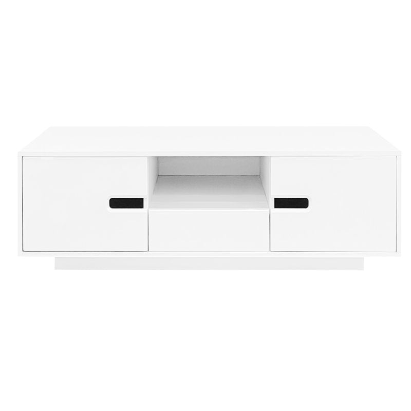 Contemporary LED Coffee Table With Storage Cabinets
