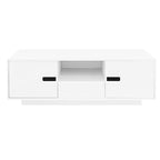 Contemporary LED Coffee Table With Storage Cabinets