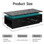Modern Marble Style Black LED Coffee Table With Wireless Charging