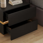 Modern Black LED Coffee Table With Drawer Storage
