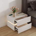 Modern White LED Coffee Table With Drawer Storage