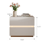 Modern White LED Coffee Table With Drawer Storage