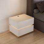 Modern White LED Coffee Table With Drawer Storage