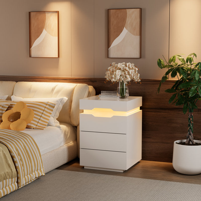 Minimalist LED Coffee Table With 3 Drawers
