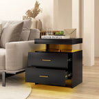 Modern LED Coffee Table With Two Drawer Storage